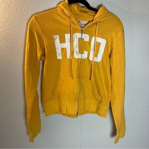 Hollister vintage Y2K yellow zip up classic hoodie
